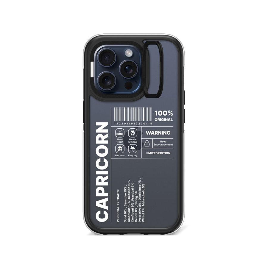 iPhone 15 Pro Warning Capricorn Camera Ring Kickstand Case - CORECOLOUR AU
