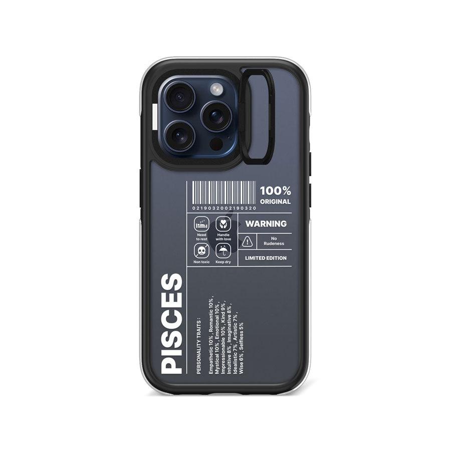 iPhone 15 Pro Warning Pisces Camera Ring Kickstand Case - CORECOLOUR AU