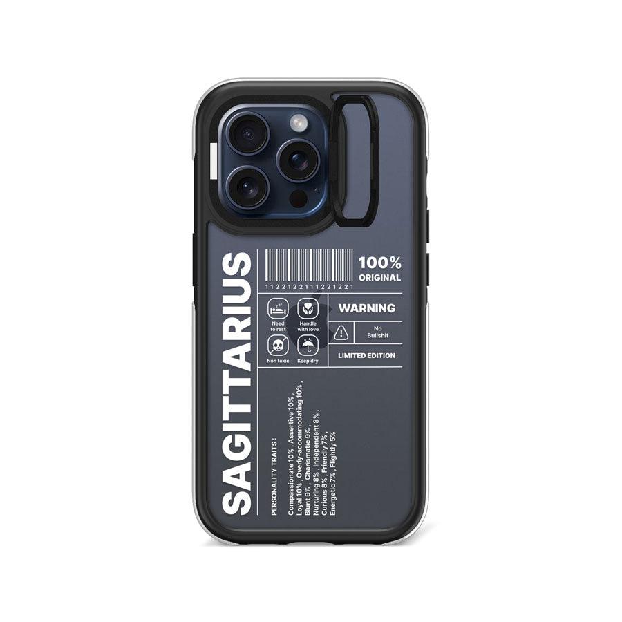 iPhone 15 Pro Warning Sagittarius Camera Ring Kickstand Case - CORECOLOUR AU