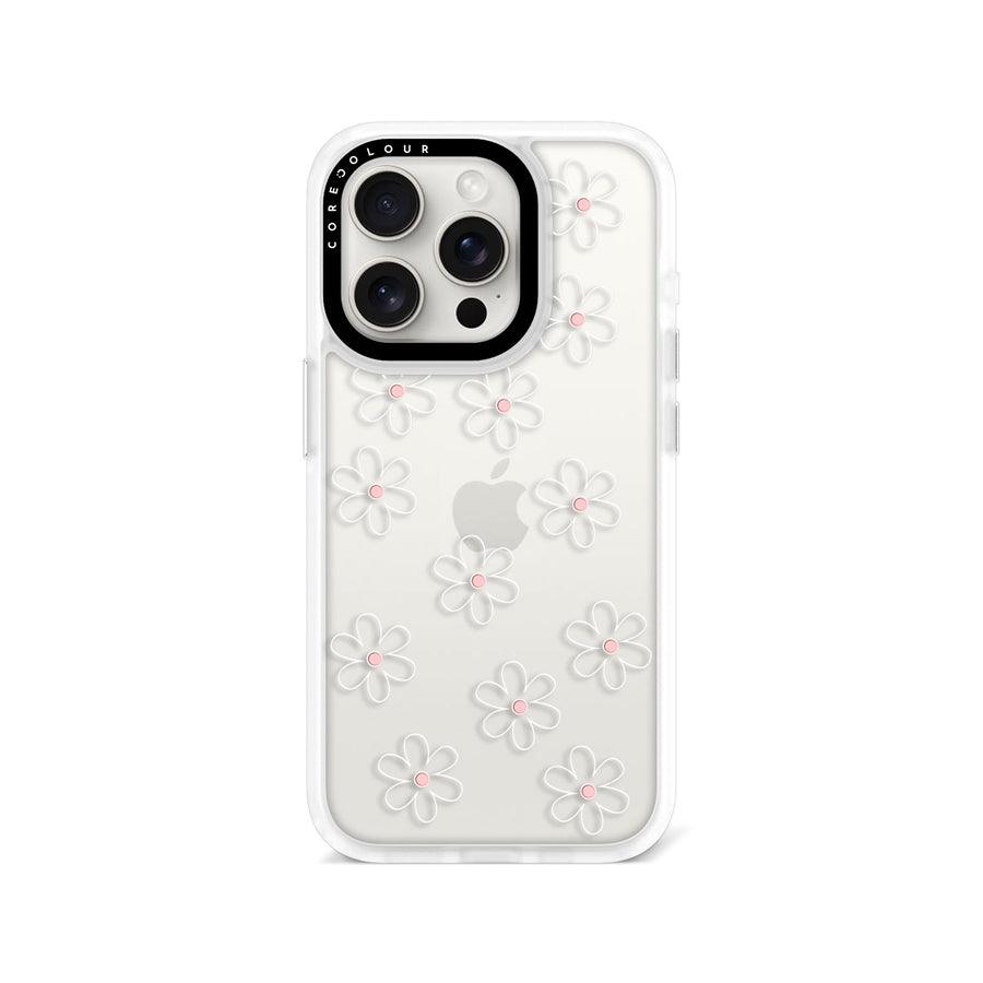 iPhone 15 Pro White Flower Minimal Line Phone Case - CORECOLOUR AU