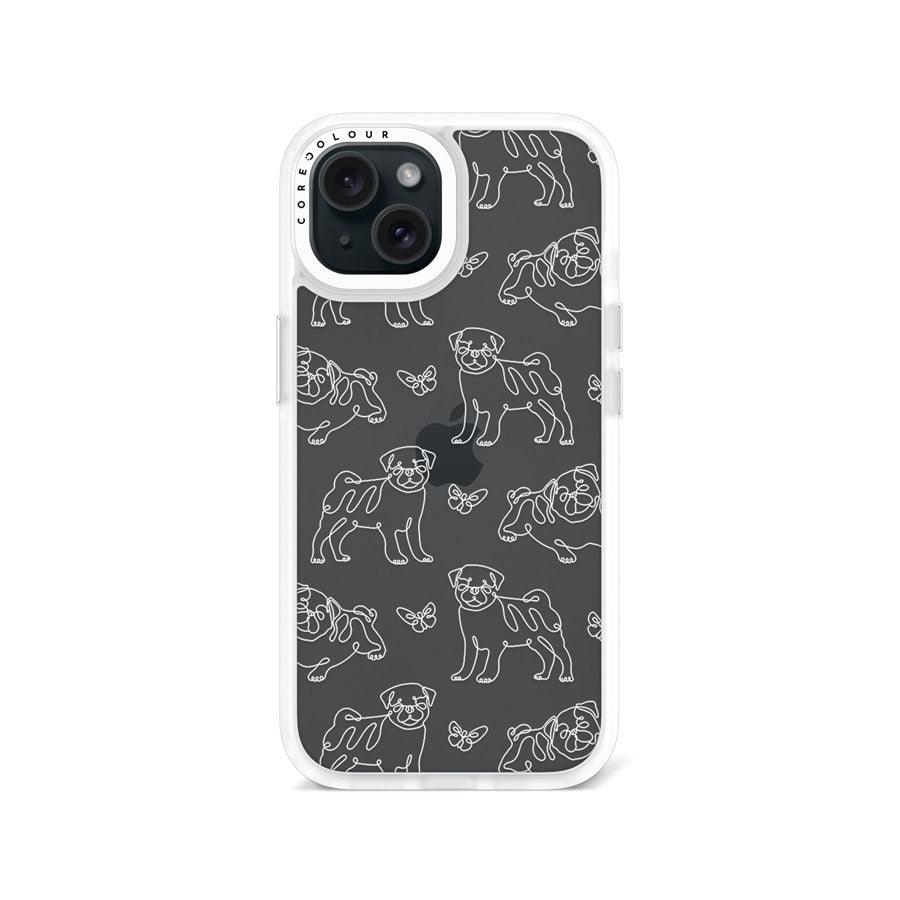 iPhone 15 Pug Minimal Line Phone Case - CORECOLOUR AU