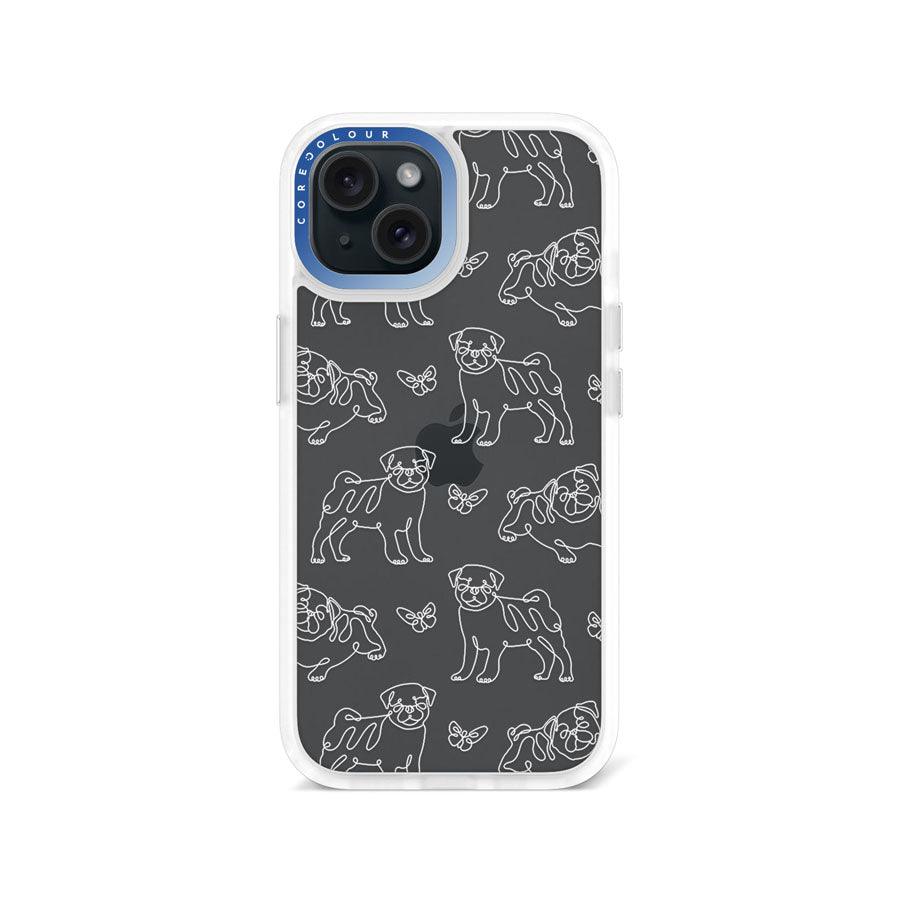 iPhone 15 Pug Minimal Line Phone Case - CORECOLOUR AU