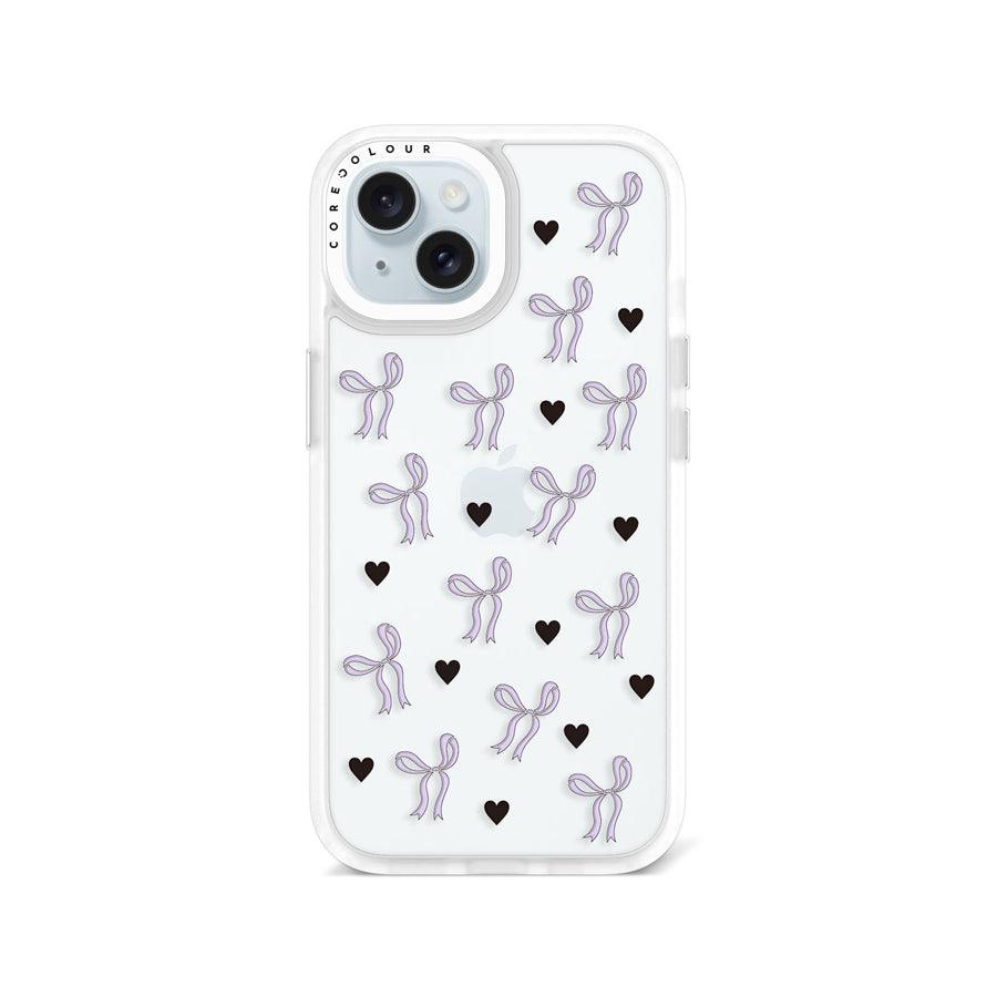 iPhone 15 Purple Ribbon Heart Phone Case - CORECOLOUR AU