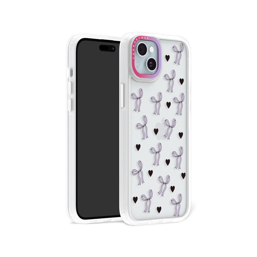 iPhone 15 Purple Ribbon Heart Phone Case MagSafe Compatible - CORECOLOUR AU