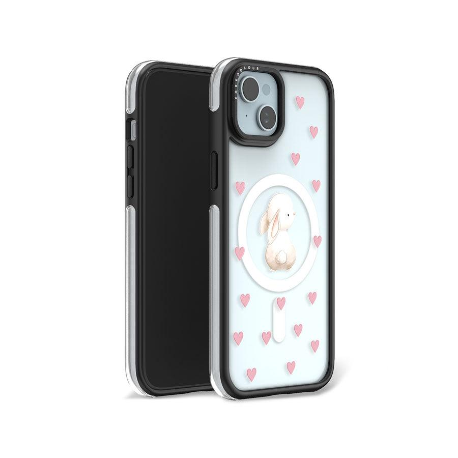 iPhone 15 Rabbit Heart Camera Ring Kickstand Case - CORECOLOUR AU