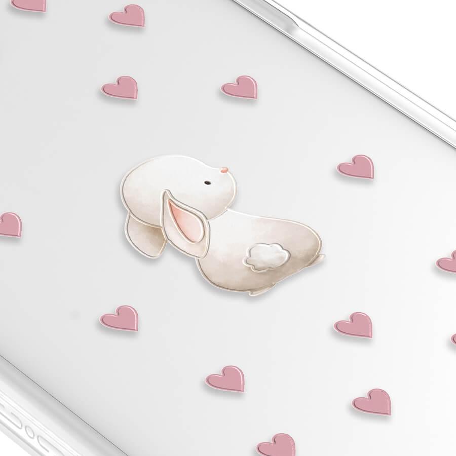 iPhone 15 Rabbit Heart Camera Ring Kickstand Case - CORECOLOUR AU