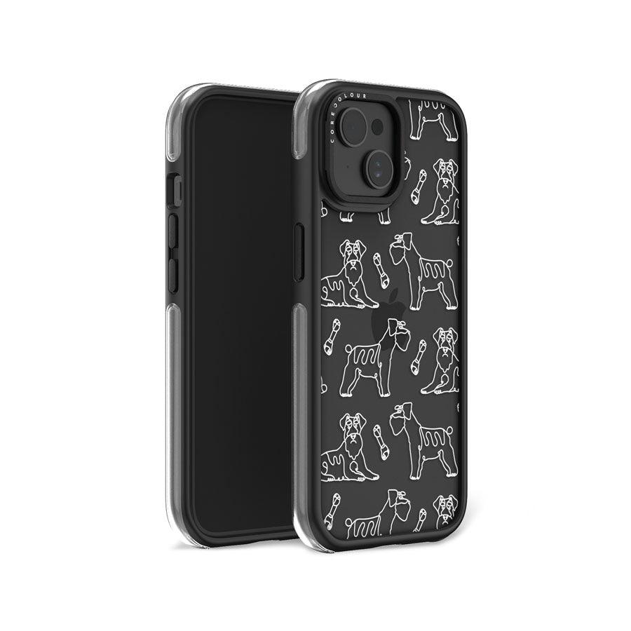 iPhone 15 Schnauzer Minimal Line Ring Kickstand Case - CORECOLOUR AU