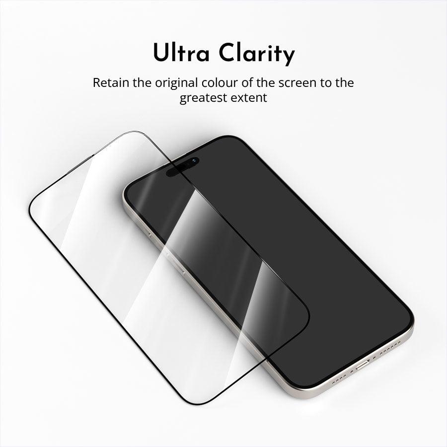 iPhone 15 Series Full Coverage Tempered Glass Screen Protector