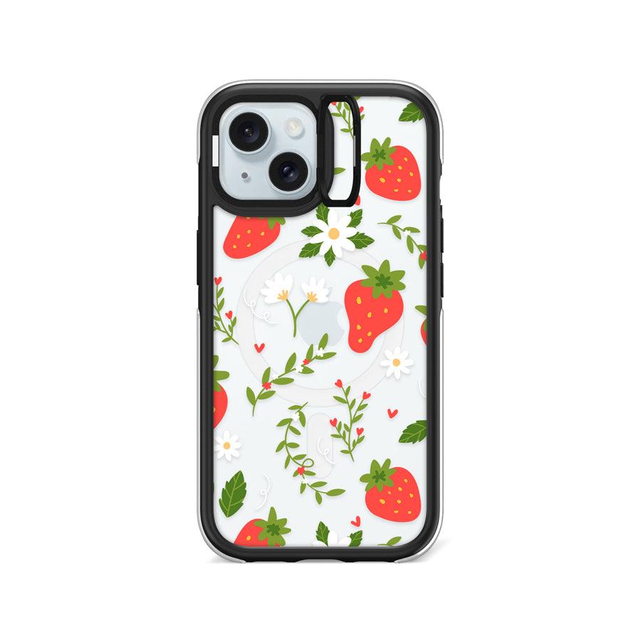 iPhone 15 Strawberry Flower Ring Kickstand Case MagSafe Compatible - CORECOLOUR AU