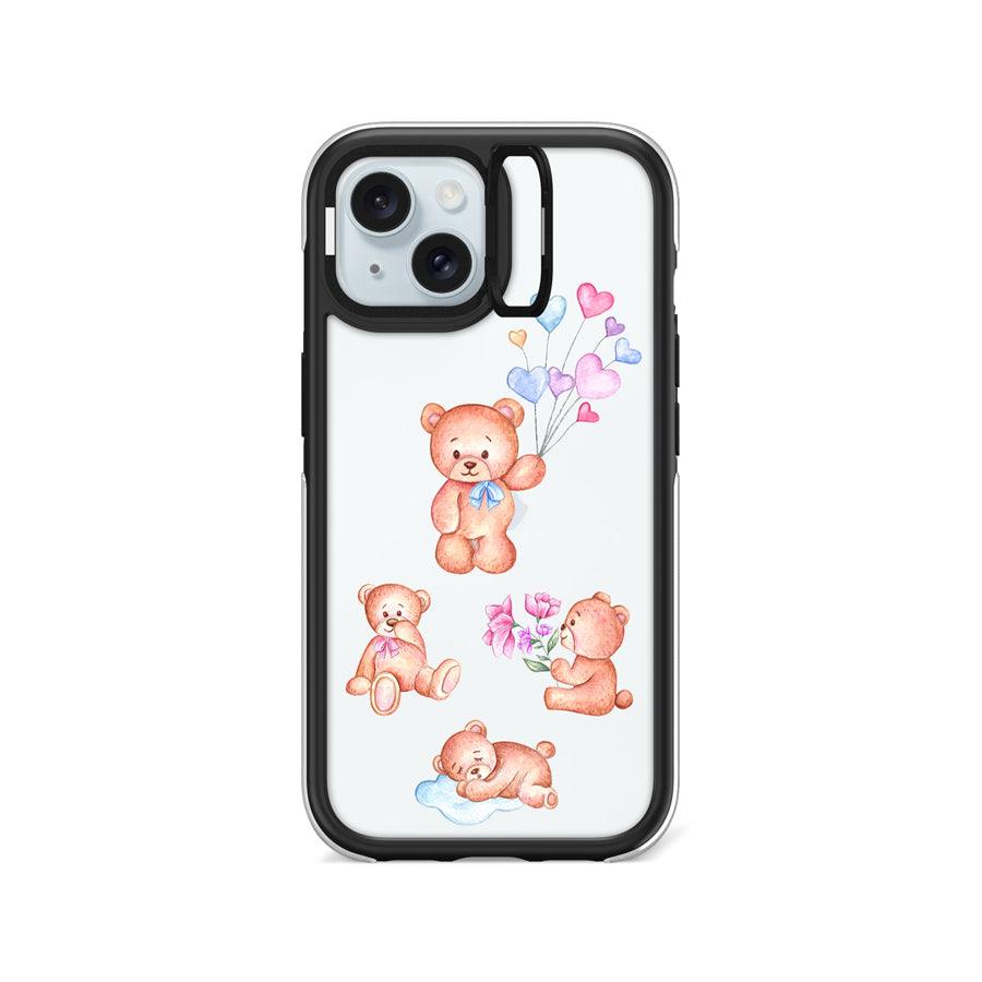 iPhone 15 Teddy Bear Friends Camera Ring Kickstand Case - CORECOLOUR AU