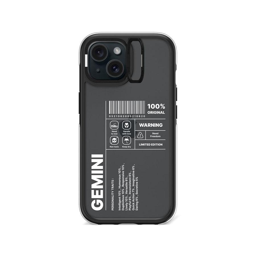 iPhone 15 Warning Gemini Camera Ring Kickstand Case - CORECOLOUR AU