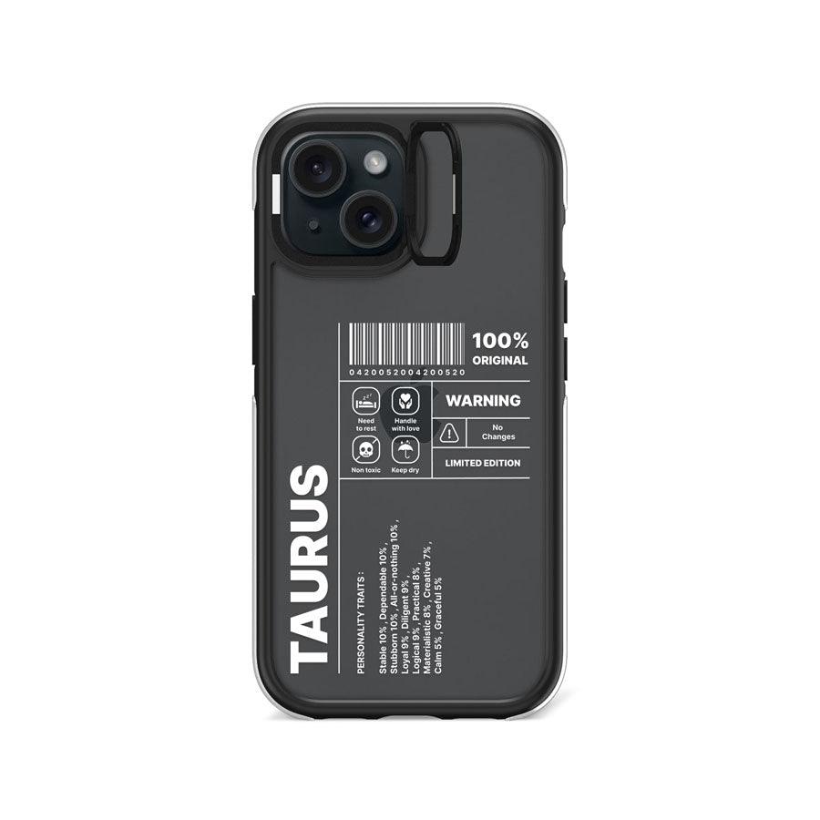 iPhone 15 Warning! Taurus Camera Ring Kickstand Case - CORECOLOUR AU