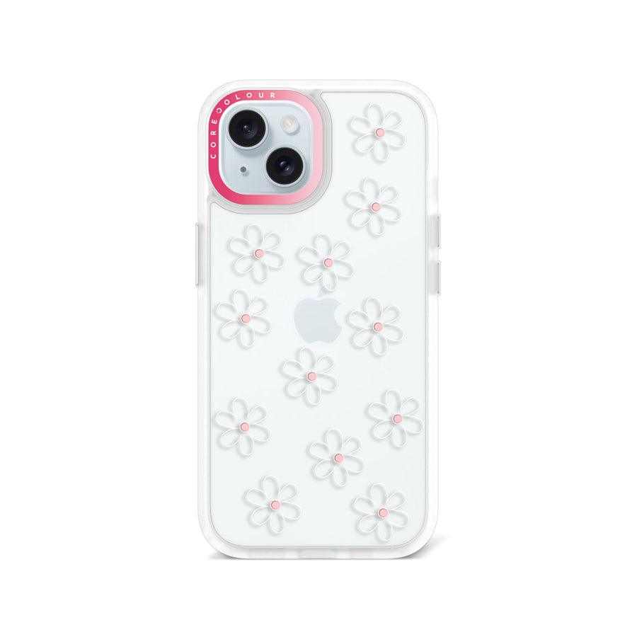 iPhone 15 White Flower Minimal Line Phone Case - CORECOLOUR AU