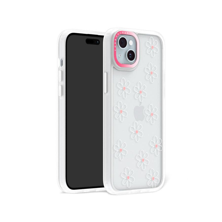 iPhone 15 White Flower Minimal Line Phone Case - CORECOLOUR AU