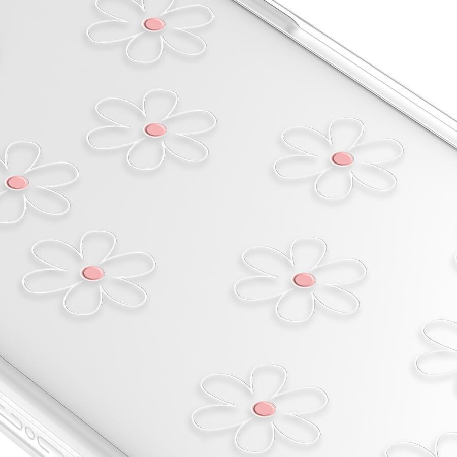 iPhone 15 White Flower Minimal Line Phone Case MagSafe Compatible - CORECOLOUR AU