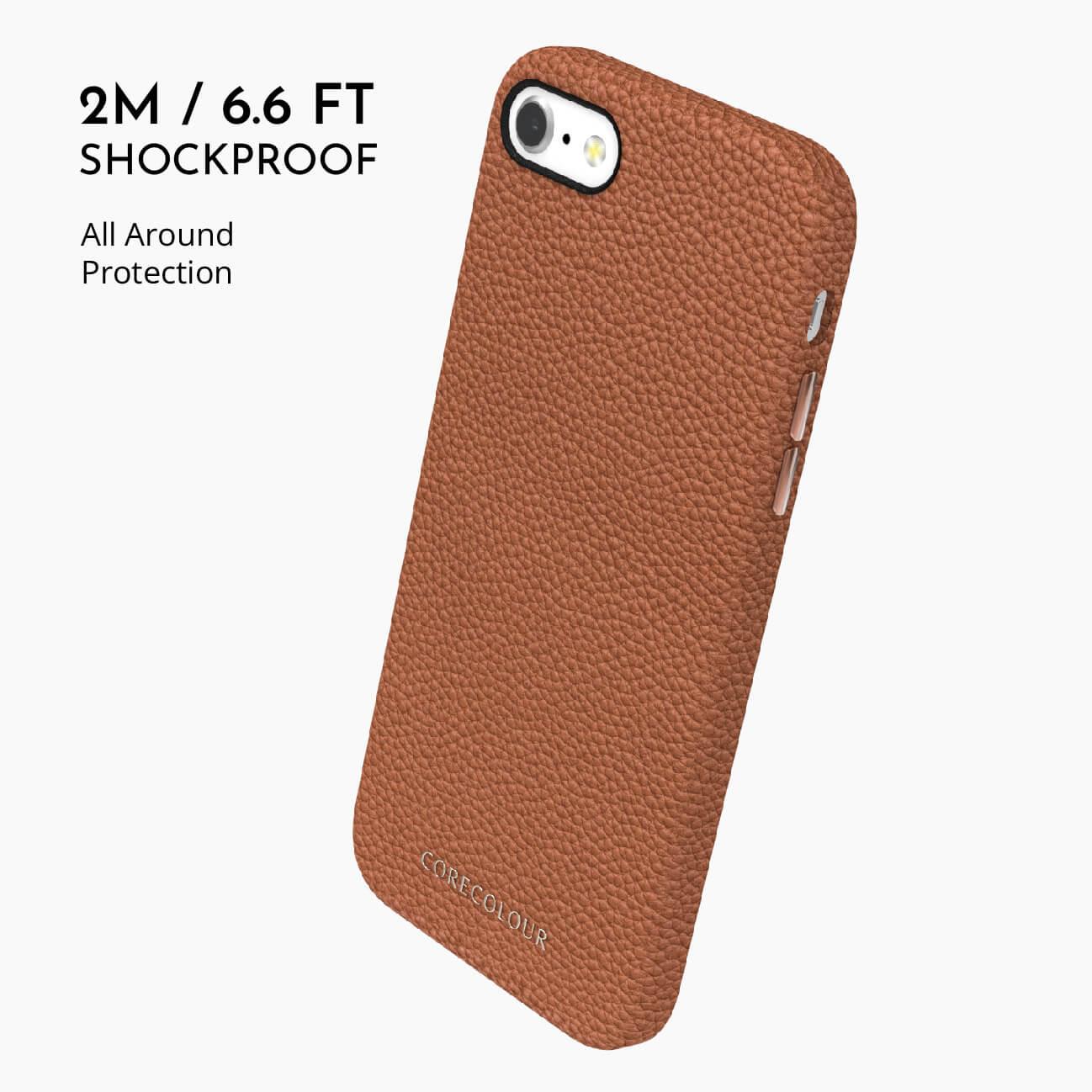 iPhone SE 2020 Brown Premium Leather Phone Case - CORECOLOUR AU