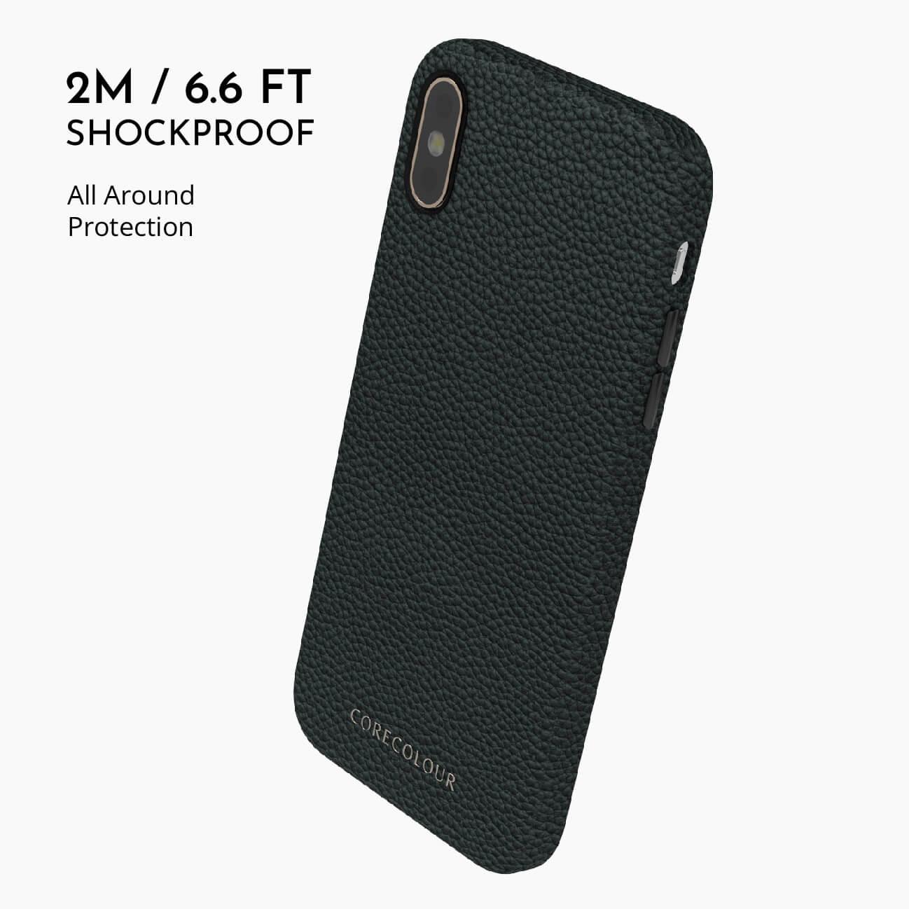 iPhone X Black Premium Leather Phone Case - CORECOLOUR AU