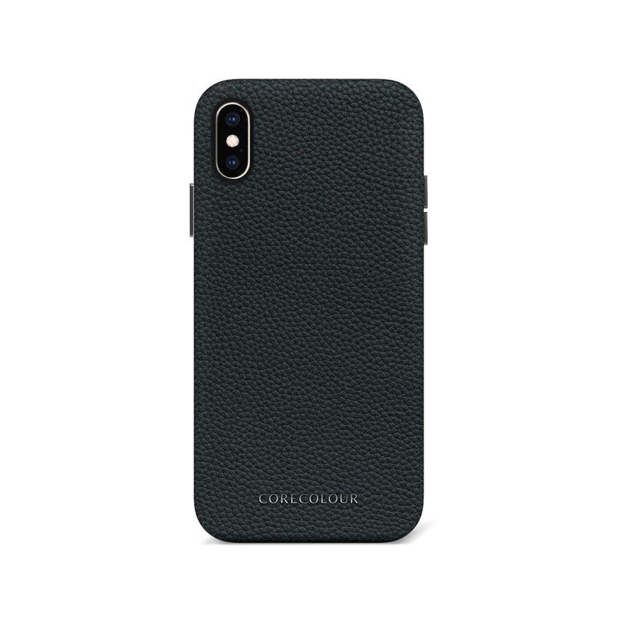 iPhone XS Black Premium Leather Phone Case - CORECOLOUR AU