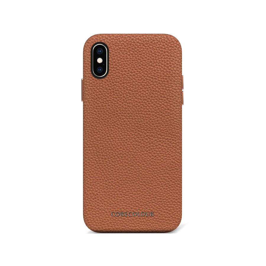 iPhone XS Brown Premium Leather Phone Case - CORECOLOUR AU