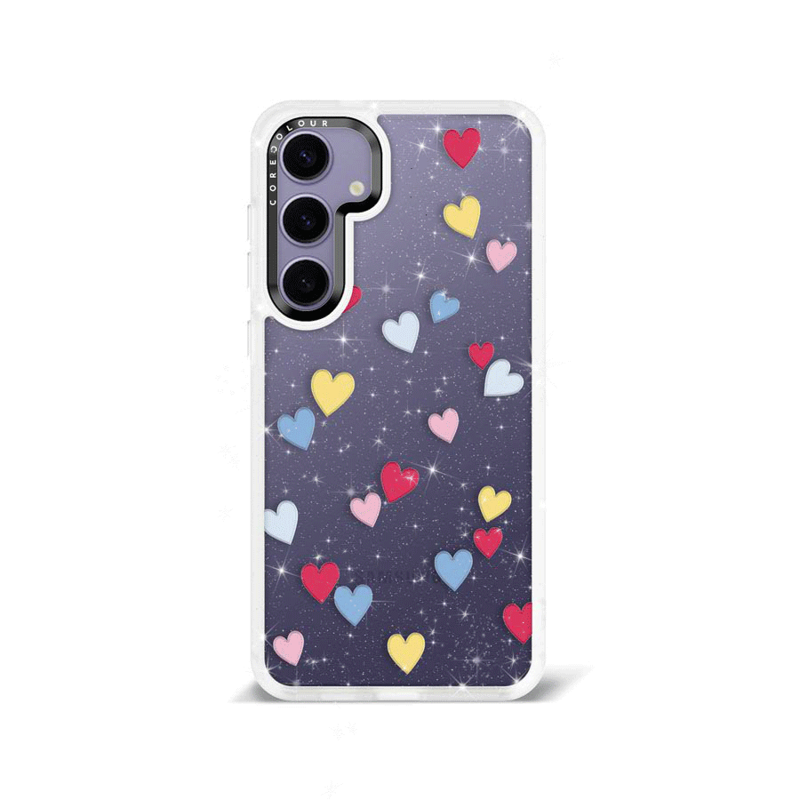 Samsung Galaxy S24+ Flying Hearts Glitter Printed Case - CORECOLOUR AU