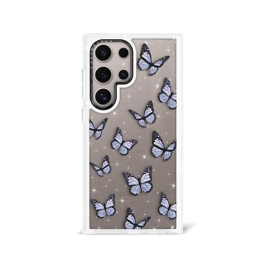 Samsung Galaxy S24 Ultra Butterfly Kiss Purple Glitter Printed Case