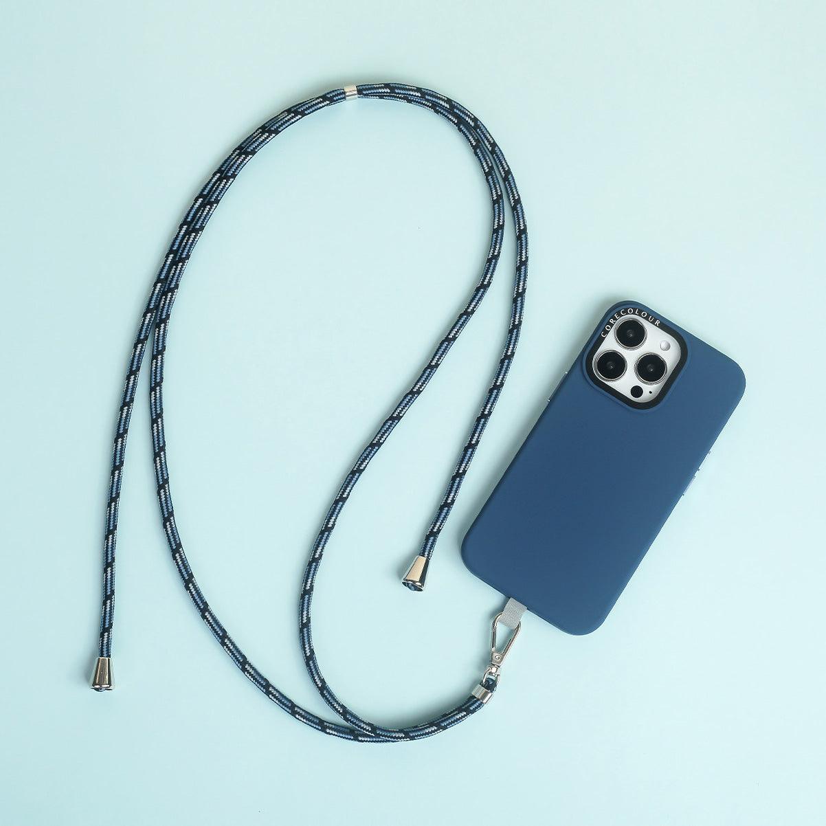 White Blue Phone Strap with Strap Card - CORECOLOUR AU