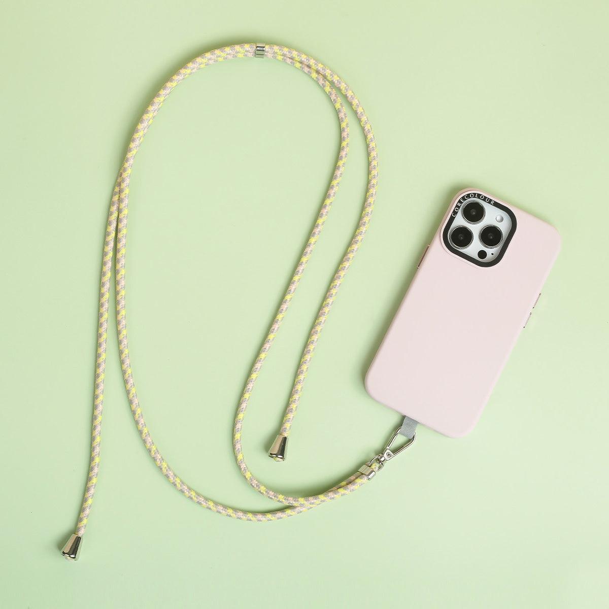 Yellow Grey Phone Strap with Strap Card - CORECOLOUR AU